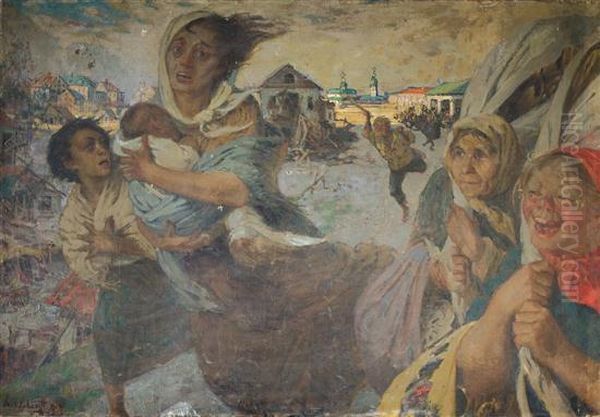 Kishinev Pogrom Oil Painting by Joel J Levitt