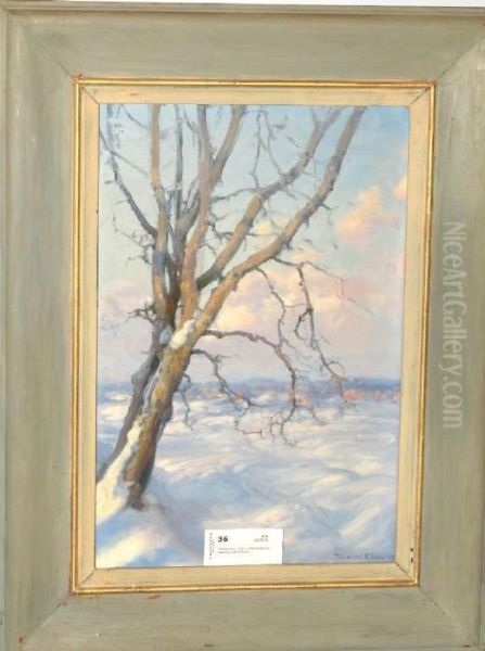 Vinterlandskap Med Sno Oil Painting by Levy Vassily