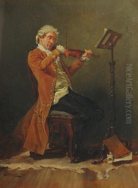 The Musician Oil Painting by Stephen Lewin