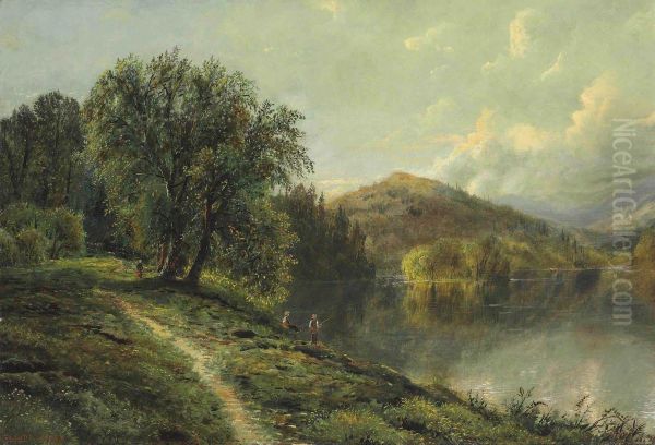 On The Hillside Oil Painting by Edmund Darch Lewis