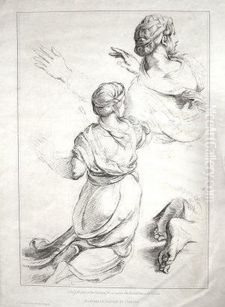 Study For Part Of The Celebrated Fresco,entitled The Heliodorus Oil Painting by Frederick Christian Lewis