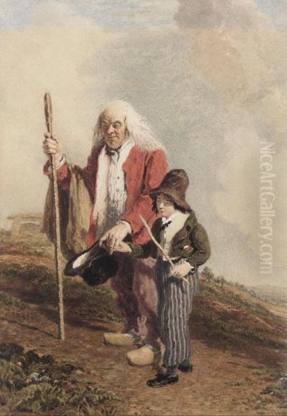 Ayez Pitie Du Pauvre Aveugle Oil Painting by George Robert Lewis