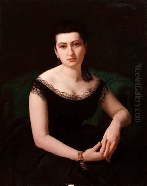 Ritratto Di Signora Oil Painting by Henry Lewis