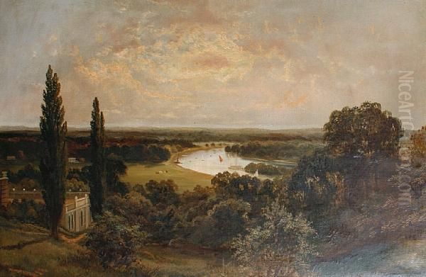 The Thames From Richmond Hill Oil Painting by J. Lewis