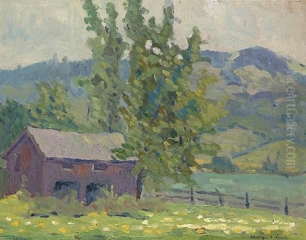 Old Blacksmith Shop Oil Painting by Phillips Frisbie Lewis