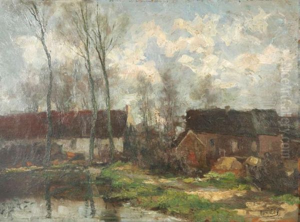 Boerderij In De Kempen Oil Painting by Fern Ley