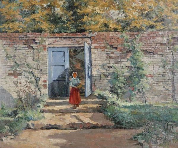 Meisje Bij Muur Oil Painting by Fernand Ley