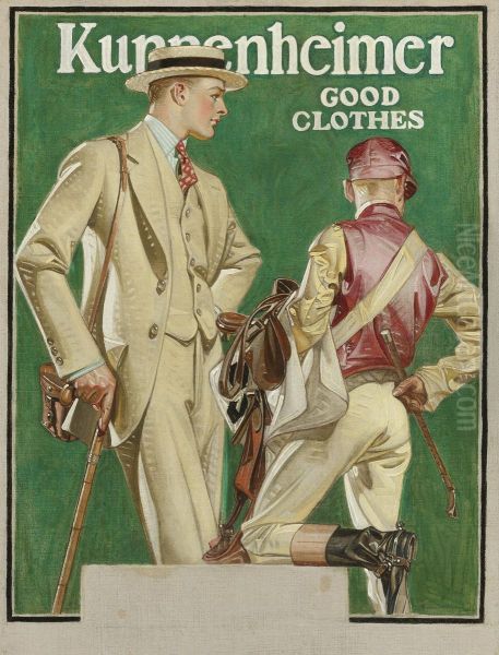 Kuppenheimer Good Clothes (man And Jockey) Oil Painting by Joseph Christian Leyendecker