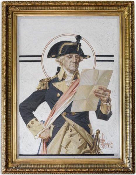 George Washington, Cover For The Saturday Evening Post Oil Painting by Joseph Christian Leyendecker