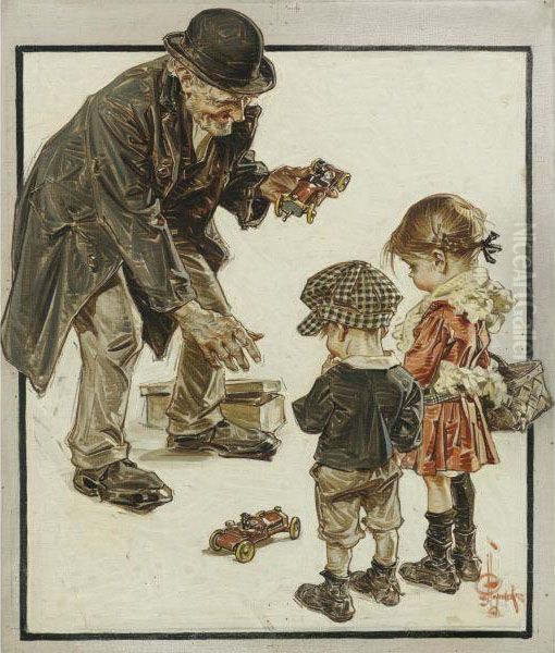 The Toy Peddler Oil Painting by Joseph Christian Leyendecker