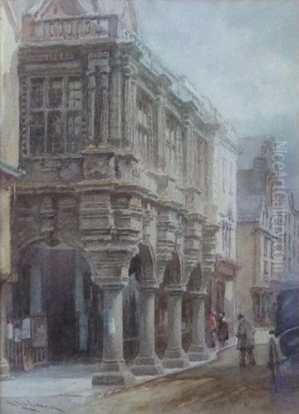 The Guildhall, Exeter Oil Painting by Alfred Leymann