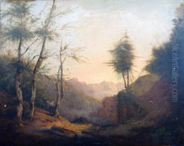 Le Bucheron Dans La Vallee Oil Painting by Hippolyte Leymarie