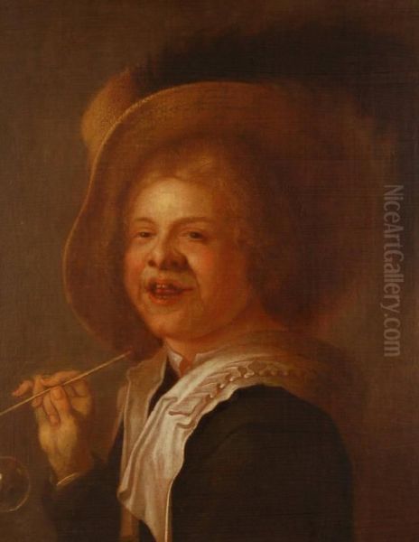 Portrait Of A Young Boy Blowing Bubbles Oil Painting by Judith Leyster