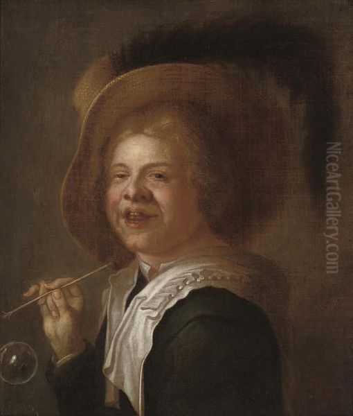 A Boy Blowing Bubbles Oil Painting by Judith Leyster