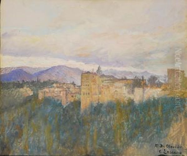 AEoela Alhambra, GranadaaE Oil Painting by Carlos Lezcano