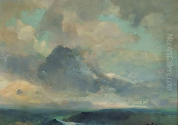 Ciel D'orage Oil Painting by Modeste Jean Lhomme