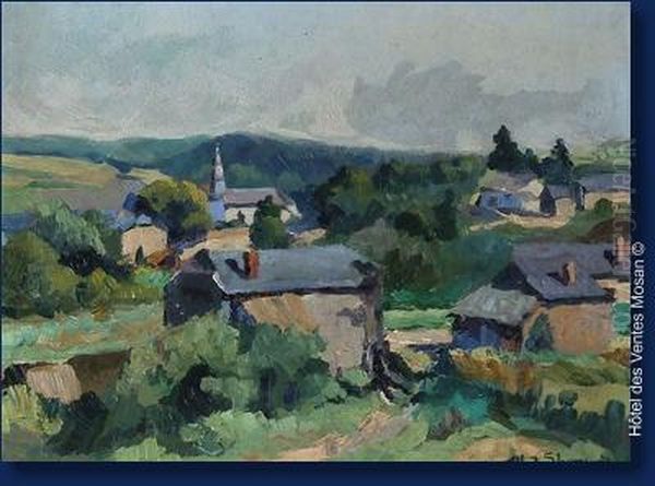 Panorama A Our Oil Painting by Modeste Jean Lhomme