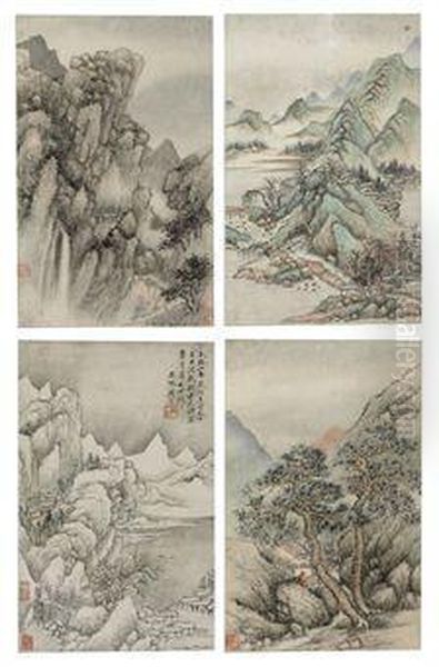 Landscapes In The Styles Of Song And Yuan Masters Oil Painting by Zhou Li