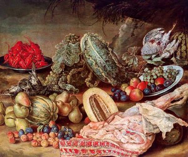 Natura Morta Con Frutti Oil Painting by Gottfried Libalt