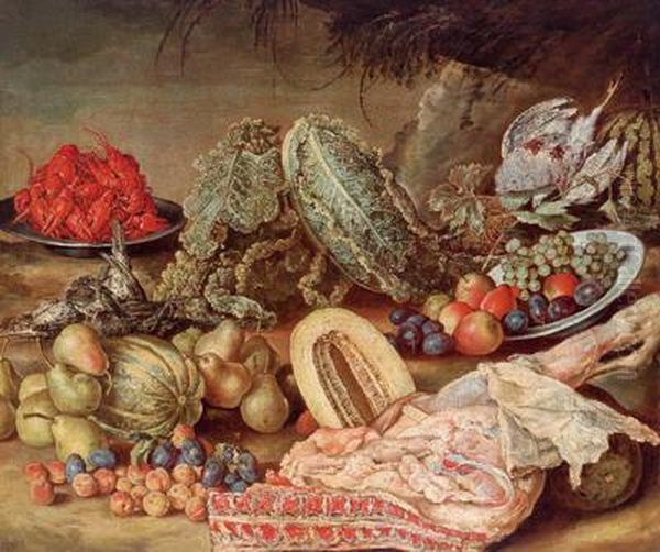 Natura Morta Con Frutta Oil Painting by Gottfried Libalt