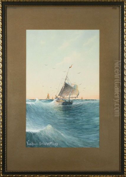 Vinga Hamn Oil Painting by Carl Ludwig Libay