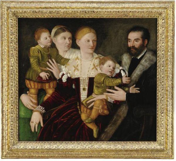 Ritratto Di Famiglia Oil Painting by Bernardino Licinio