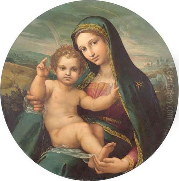 Madonna And Child. Oil Painting by Giulio Licinio