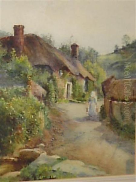 Branscombedevon Oil Painting by Thomas Hodgson Liddell