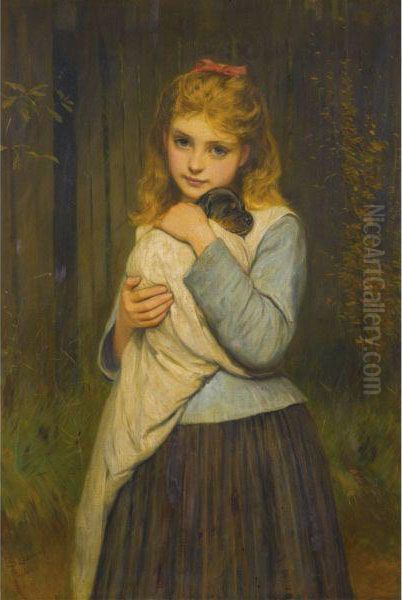 A Foster Mother Oil Painting by Charles Sillem Lidderdale