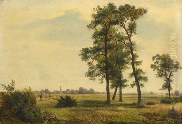 Erntelandschaft Oil Painting by Adolf Heinrich Lier