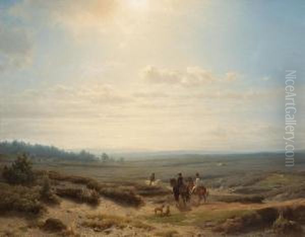 Reiter In Weiter Landschaft Oil Painting by Cornelis Lieste