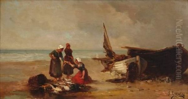 Bord De Mer Oil Painting by Joseph Lievin