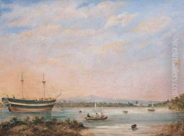 Distant View Of The Landing Place And The Iron Stores At Port Adelaide, South Australia Oil Painting by William, Colonel Light