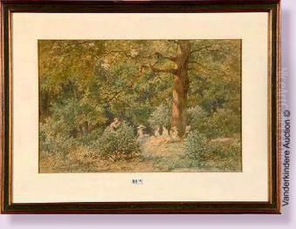 Pique-nique En Foret Oil Painting by Charles Ligny