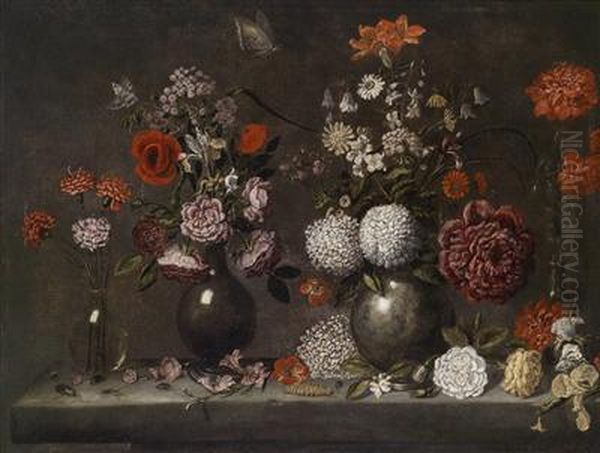 A Still Life Of Flowers Oil Painting by Giacomo (or Jacopo) Tarchiani