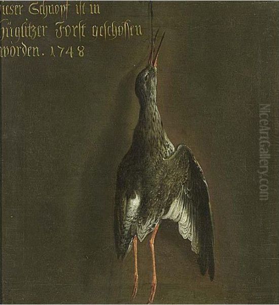 A Hunting Still Life With A Snipe Oil Painting by Heinrich Lihl