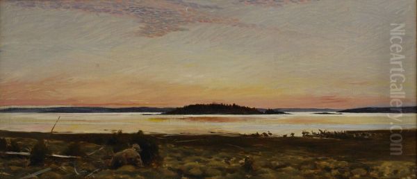 Gasskytte Oil Painting by Bruno Andreas Liljefors