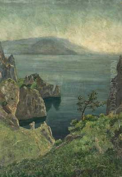 Kuste Von Capri Oil Painting by Johann Heinrich Limpert