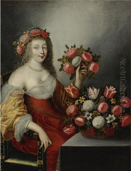 Portrait Of A Lady As Flora Oil Painting by Jacques Linard