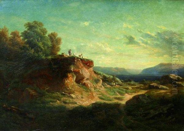 Paysage Des Environs De Geneve Oil Painting by Jean Antoine Linck