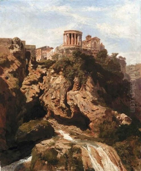 Tivoli, Il Tempio Della Sibilla Oil Painting by Karl Lindemann-Frommel