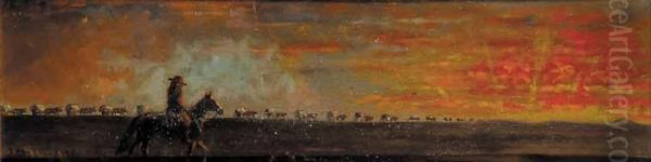 Red River Carts Oil Painting by Richard Lindemere