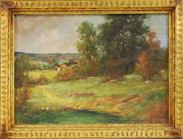 Early Fall Landscape Oil Painting by Arlington N. Lindenmuth