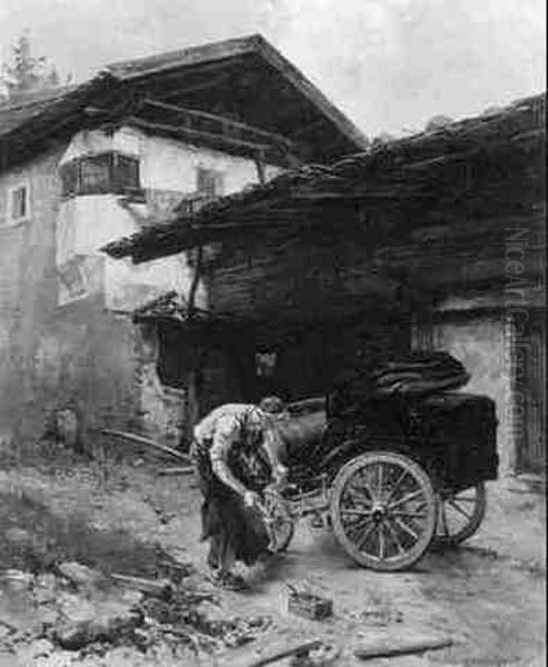 Wagenbauer Bei Der Arbeit Oil Painting by Hermann Lindenschmit