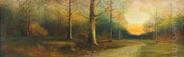 Forest Landscape Oil Painting by Harry Linder