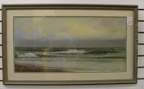 Seascape Along The California Coast 14 In. By 28in Oil Painting by Harry Linder