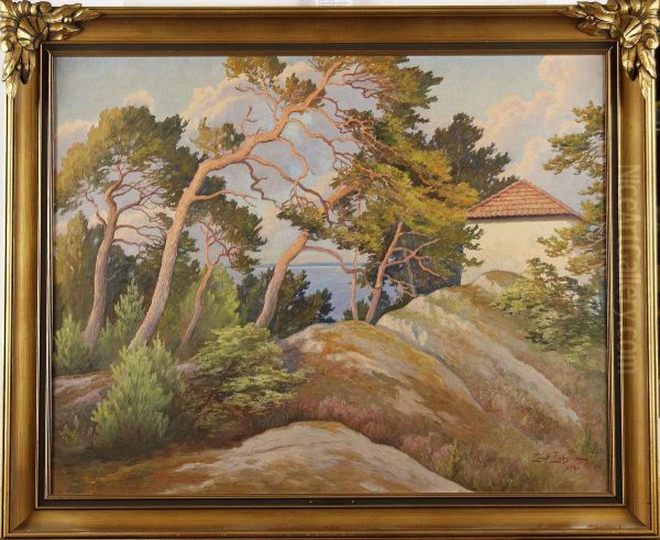 Kustlandskap Med Tallar Oil Painting by Ernst Lindgren