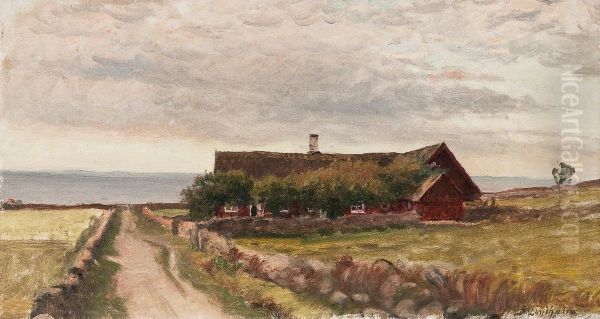 A House At The Seaside Oil Painting by Berndt Adolf Lindholm