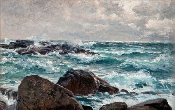 Sea Landscape Oil Painting by Berndt Adolf Lindholm