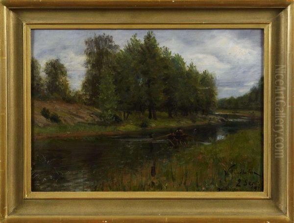 Waddo Kanal Oil Painting by Waldemar Lindholm